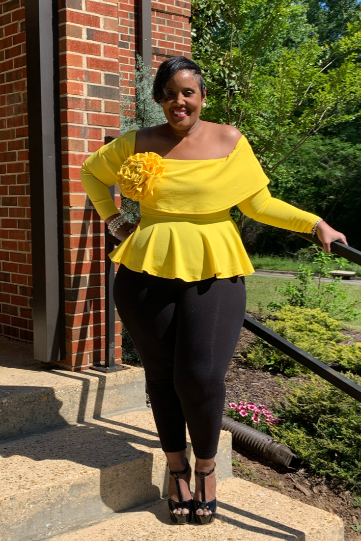 Yellow Flower Top (Plus Size) – Shop Just Us